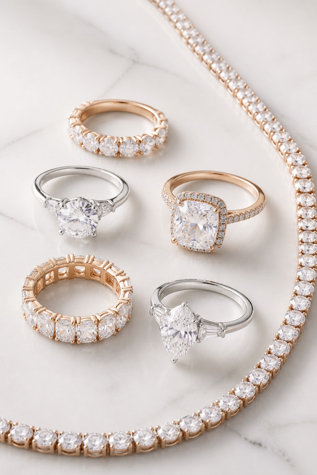 Moissanite jewelry showcase